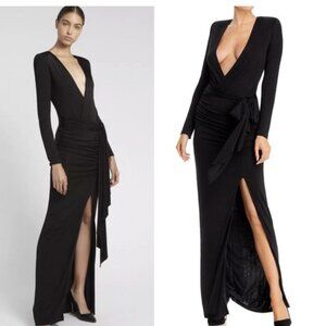 Alice + Olivia Kyra Deep V Drapey Maxi Dress $485